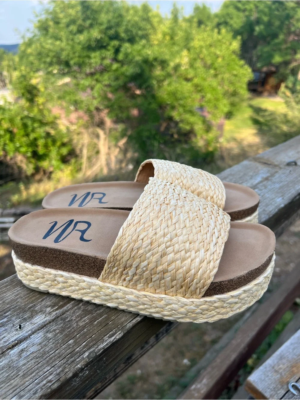 Not Rated Natural Woven Slide Sandals  Style: Anna Size: 6